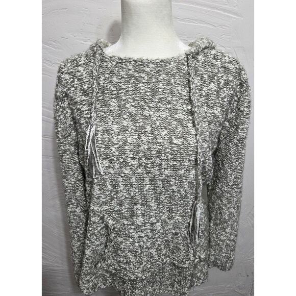 WindiRiver Green and White Long Hooded Sweater with Pocket Woman's Size Large - Picture 1 of 7